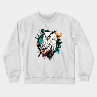 Graffiti Paint Owl Bird Creative Crewneck Sweatshirt